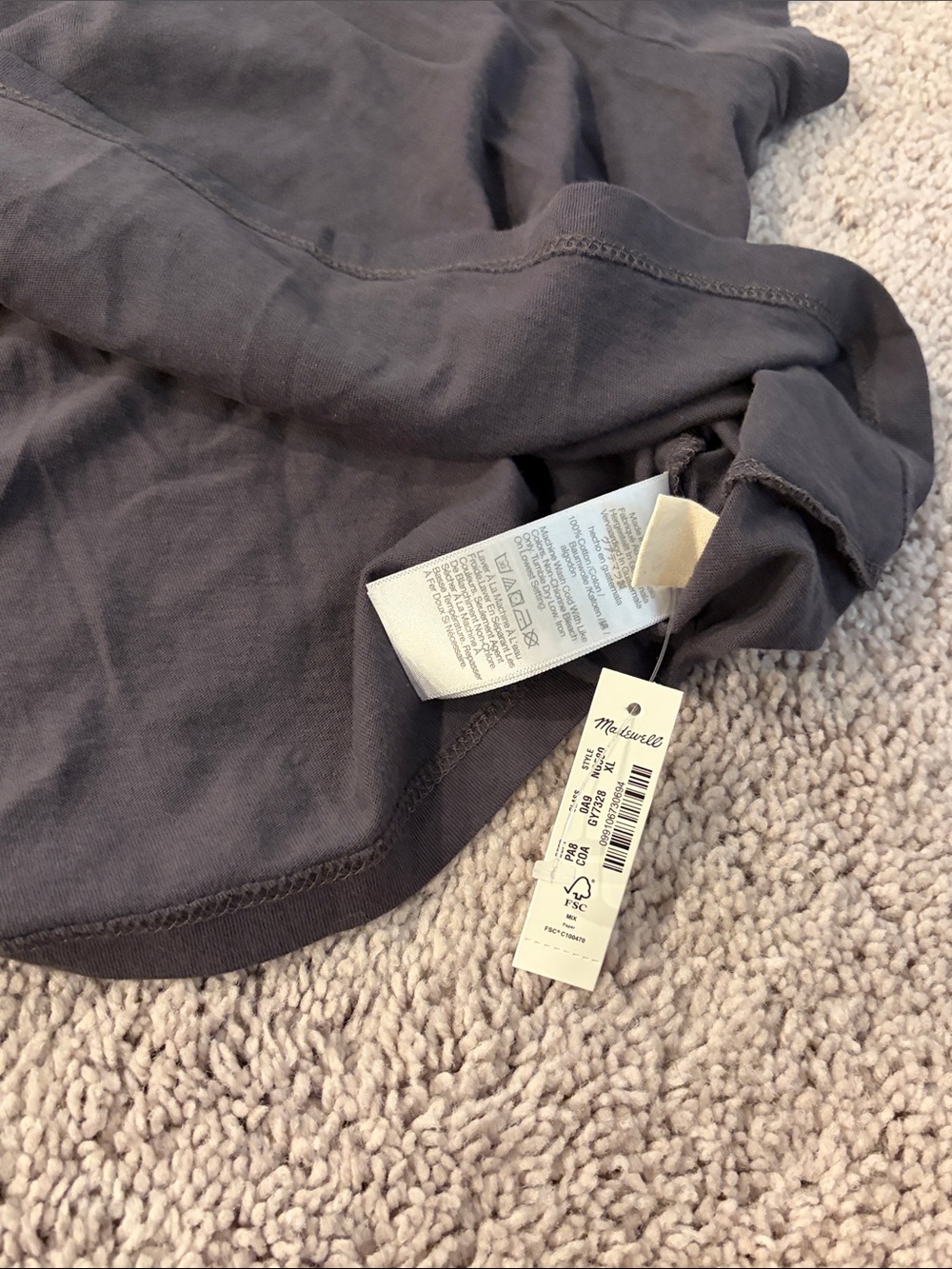 Madewell Boxy-Crop Tee — Charcoal - Picture 3 of 3